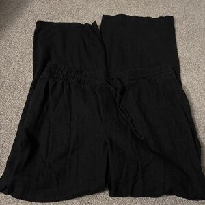 Black Linen blend wide leg old navy pants